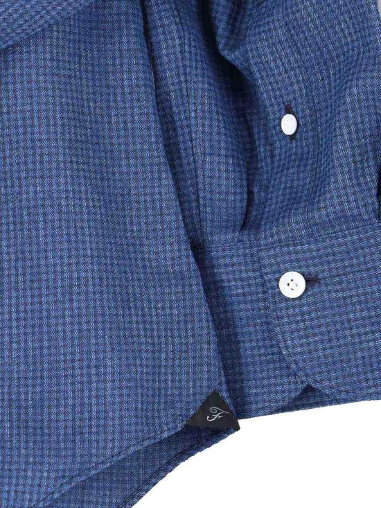 25FW 피나모레 긴팔 셔츠 A5030MILANOZANTE2 Blue - FINAMORE