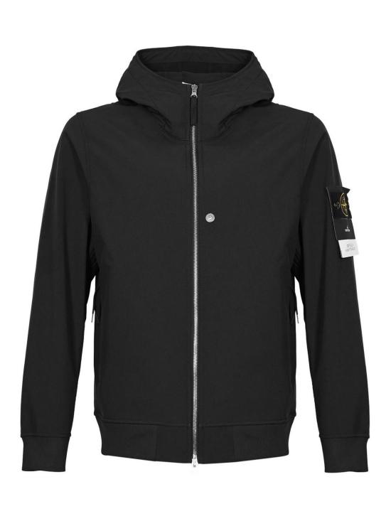 25FW 스톤 아일랜드 소프트 쉘-R_E.다이 테크놀로지 후드 자켓 Q100004S0B22V0029 BLACK