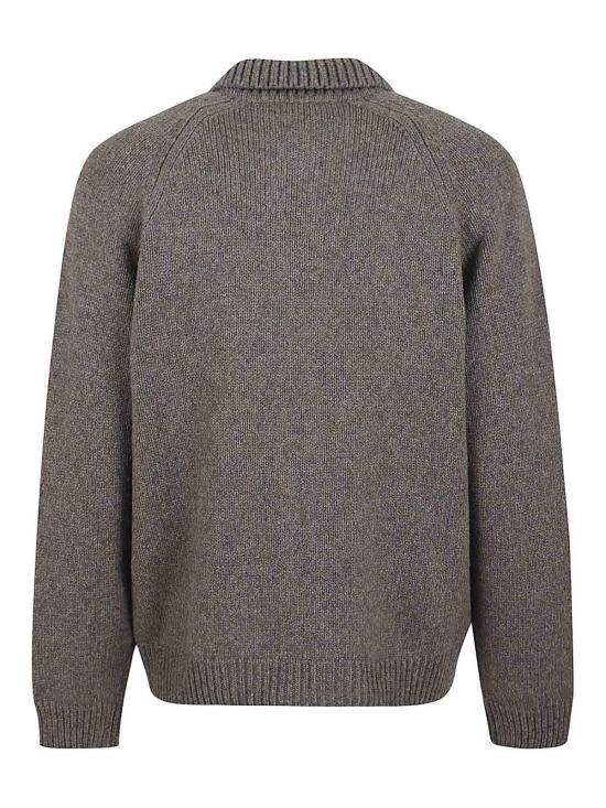  메종키츠네 컬리지 니트 울 자켓 PM02112KT1150H131 Grey - MAISON KITSUNE