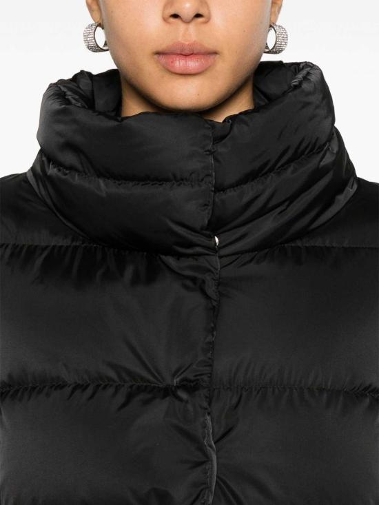  에르노 새틴 & 뉴 레이디 퍼 A셰이프 다운 자킷 PI001934D12170Z9300 Black - HERNO