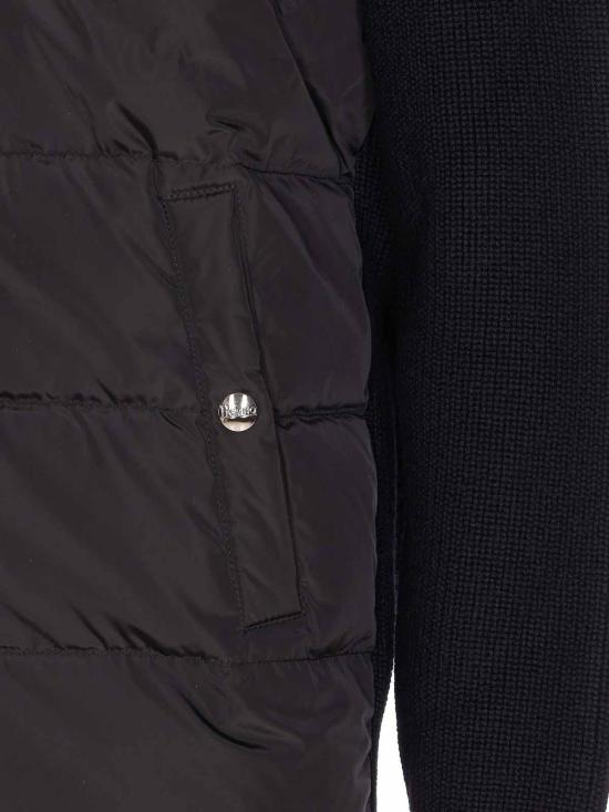  에르노 콘 스티치 울 & 핀갈 카디건 MP000126U700619300 Black - HERNO