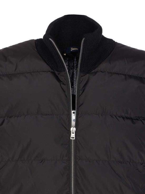  에르노 콘 스티치 울 & 핀갈 카디건 MP000126U700619300 Black - HERNO