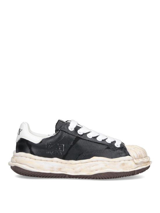 25FW 메종 미하라 야스히로 블레이키 OG솔 필름 디테일 캔버스 로우탑 스니커즈 A15FW727BLACK Black