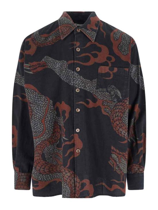  아워레가시 셔츠 M4252ABBROWNABSTRACTSNAKEPRINT Multicolour