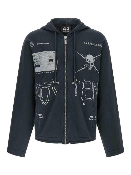 25FW 44레이블 후드 티셔츠 B0030610FA679P685 Black