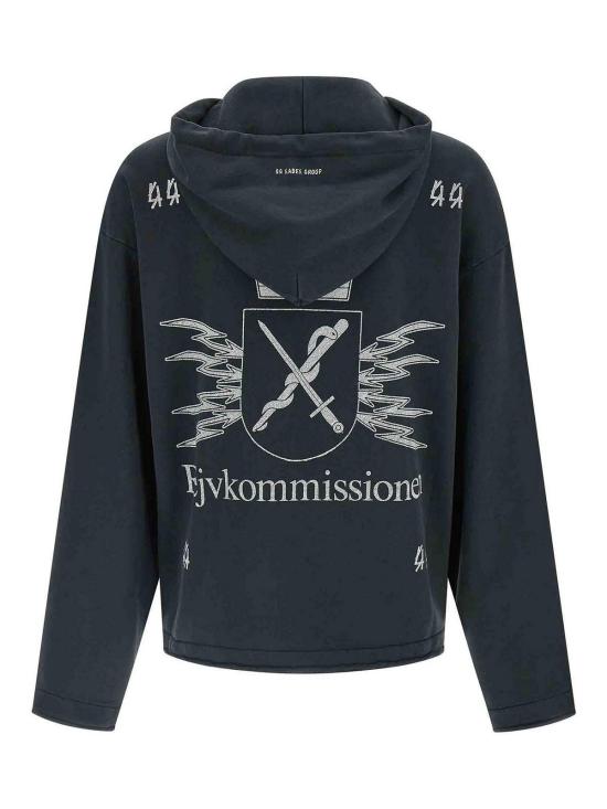 25FW 44레이블 후드 티셔츠 B0030610FA679P685 Black - 44 LABEL