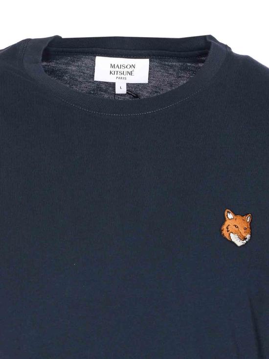 25FW 메종키츠네 폭스 헤드 레귤러 티셔츠 PM00107KJ70260413 Blue - MAISON KITSUNE