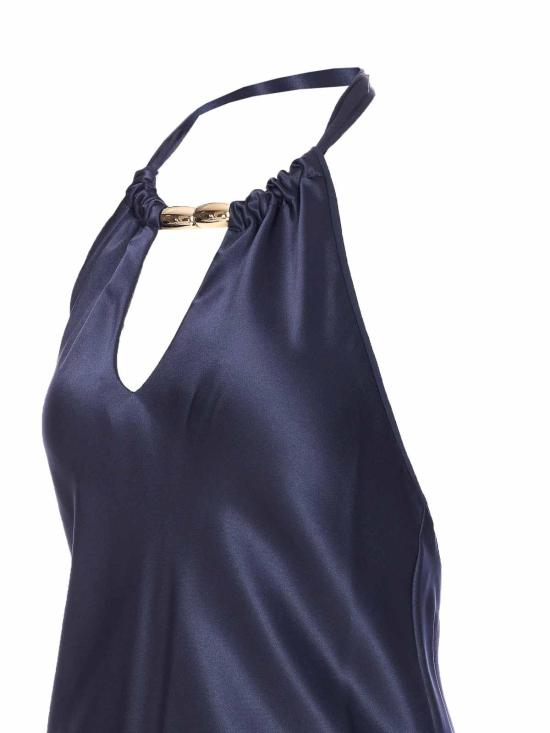 26FW 핑코 롱 원피스 105632A2RAG41 Blue - PINKO