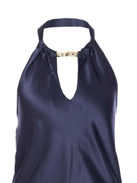 26FW 핑코 롱 원피스 105632A2RAG41 Blue - PINKO