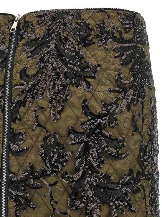  르 트윈스 미디 스커트 MONILACEBLACKINGREEN Green - LE TWINS