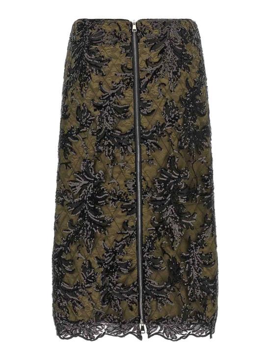  르 트윈스 미디 스커트 MONILACEBLACKINGREEN Green - LE TWINS