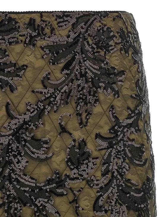  르 트윈스 미디 스커트 MONILACEBLACKINGREEN Green - LE TWINS