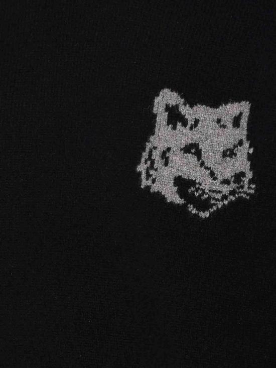 25FW 메종키츠네 폭스 헤드 인타르시아 메리노 스웨터 PM00816KM03290391 Black - MAISON KITSUNE