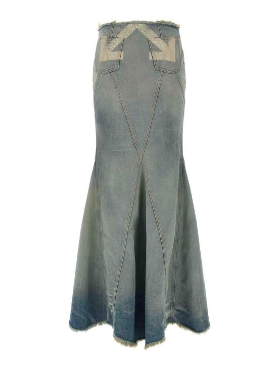 25FW 오프화이트 롱 스커트 OWYF02HF25DEN00141014101 Light Blue - OFF WHITE