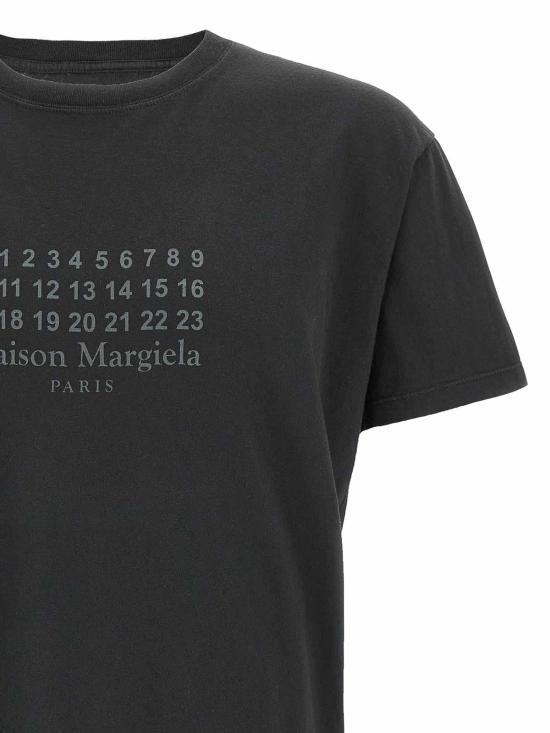  마르지엘라 Numeric 코튼 저지 티셔츠 S29GC0307S24575973 Black - MAISON MARGIELA