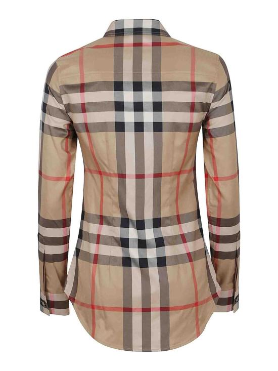 26FW 버버리 슬림핏 체크 코튼 셔츠 8111856 BEIGE - BURBERRY