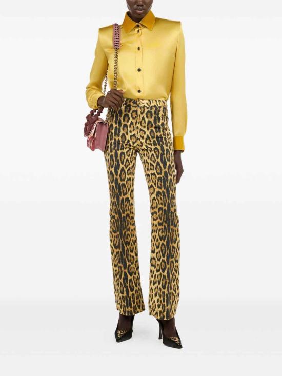  로베르토 카발리 플레어 팬츠 VWJ221DAQ7100504 Brown - ROBERTO CAVALLI