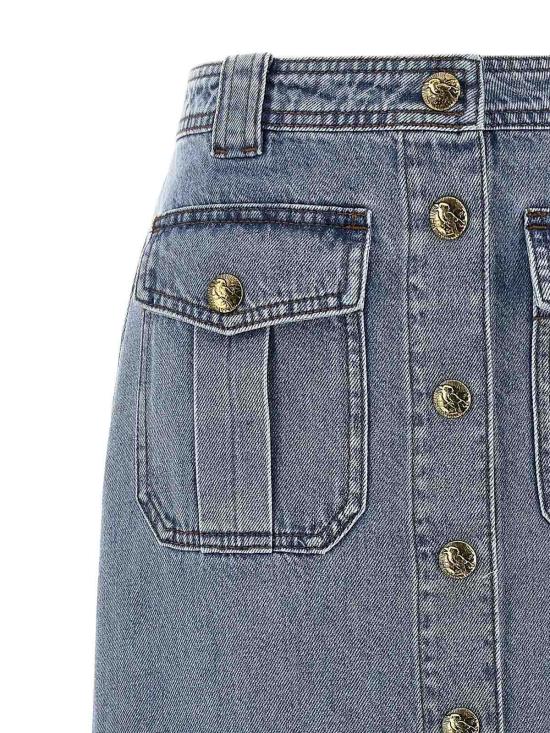  짐머만 미디 스커트 5395SF25RDWBL Light Blue - ZIMMERMANN