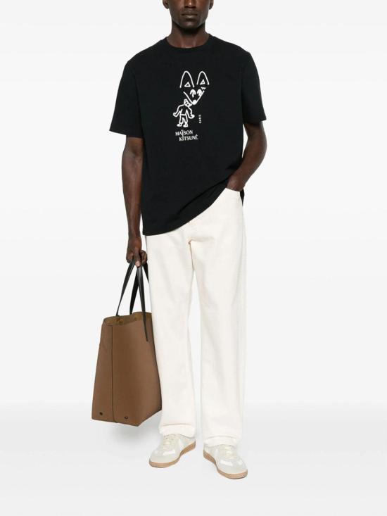  메종키츠네 파티 폭스 컴포트 티셔츠 PM00116KJ7025BLACK Black - MAISON KITSUNE