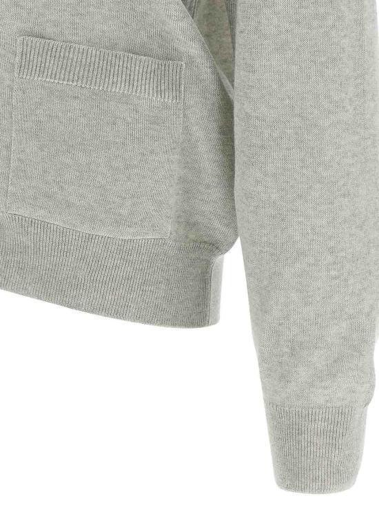  메종키츠네 폭스 헤드 메리노 레귤러 가디건 PM00501KT1181H120 Grey - MAISON KITSUNE