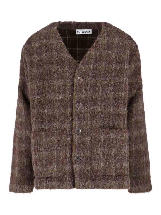  아워레가시 가디건 M4256CDDORFCHECKHAIRYWOOL Brown