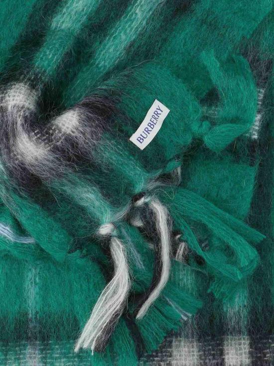  버버리 체크 모헤어 울 스카프 8112968 Green - BURBERRY