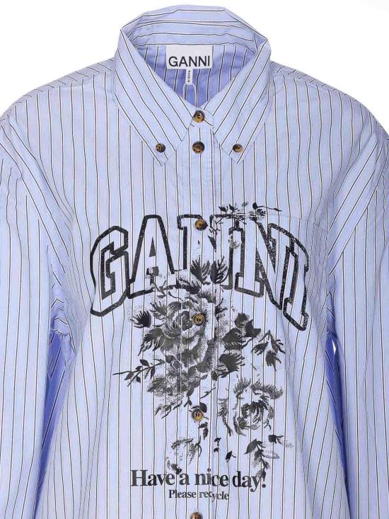 25FW 가니 셔츠 W082601M Blue - GANNI