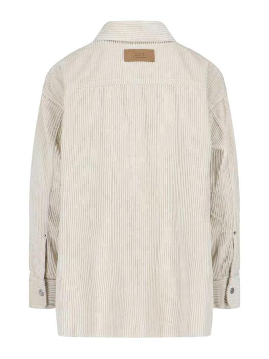 25FW 아미 코듀로이 벨벳 사이드 슬릿 오버셔츠 USH793CO0131185 White - AMI