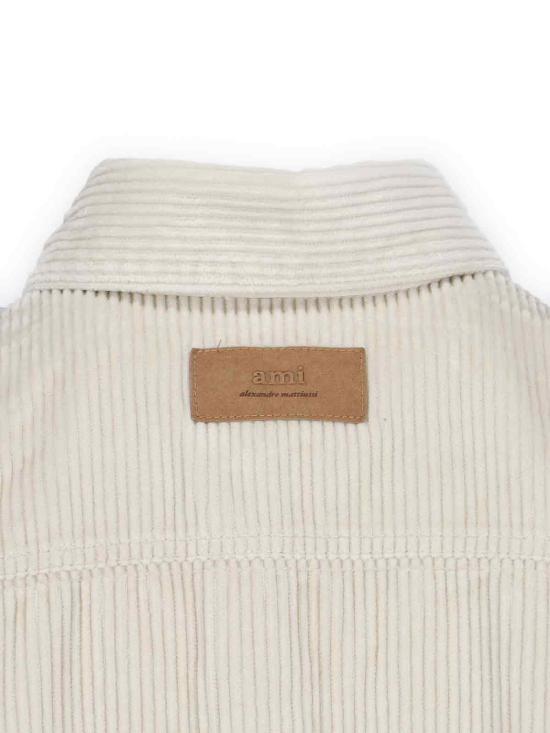 25FW 아미 코듀로이 벨벳 사이드 슬릿 오버셔츠 USH793CO0131185 White - AMI