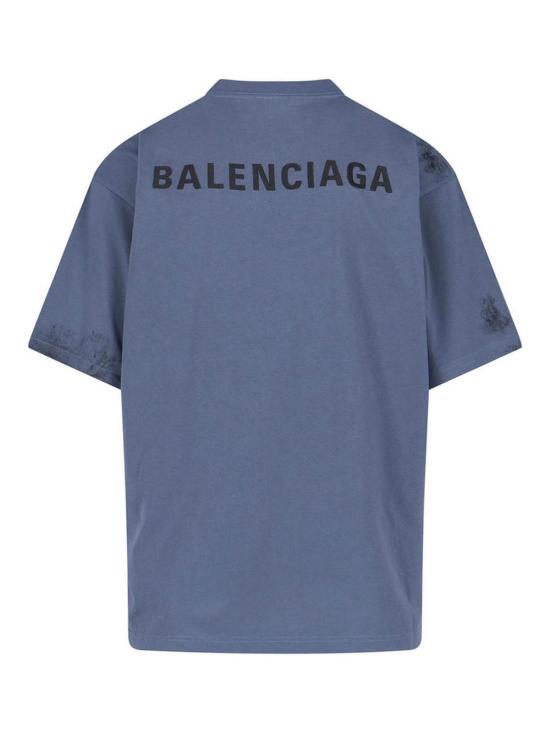 25FW 발렌시아가 백 미디엄 핏 티셔츠 764235TTVF93364 Blue - BALENCIAGA