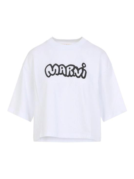 25FW 마르니 반팔 티셔츠 THJE0333P7USCY60L1W01 White