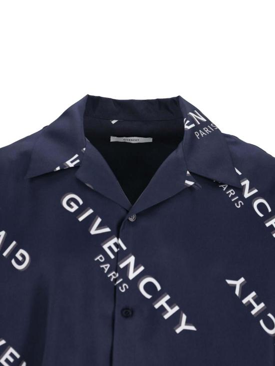 25FW 지방시 반팔 셔츠 BM616J1673410 Blue - GIVENCHY