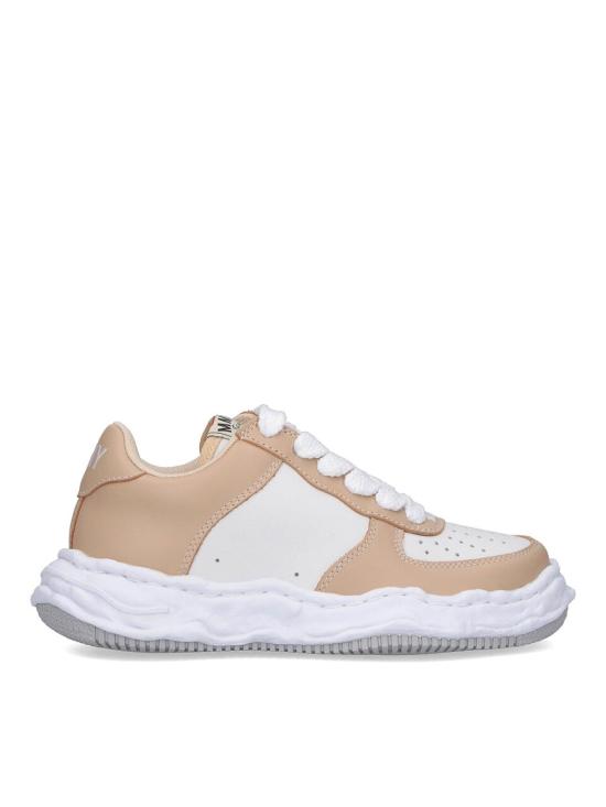  메종 미하라 야스히로 웨인 OG 솔 레더 로우탑 A08FW706BEGWHT Beige