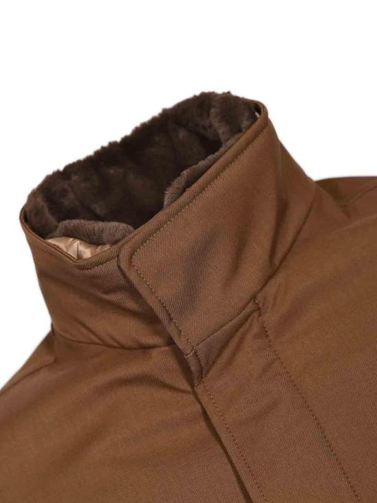  에르노 울 트윌 & 라이트 인조 퍼 카코트 IM000370U127308010 Brown - HERNO