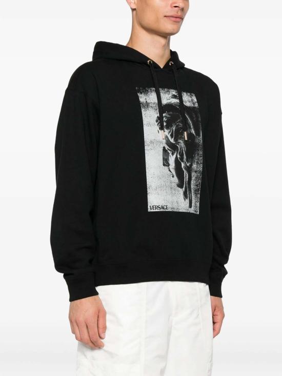  베르사체 후드 티셔츠 1A1507910198991B000 Black - VERSACE