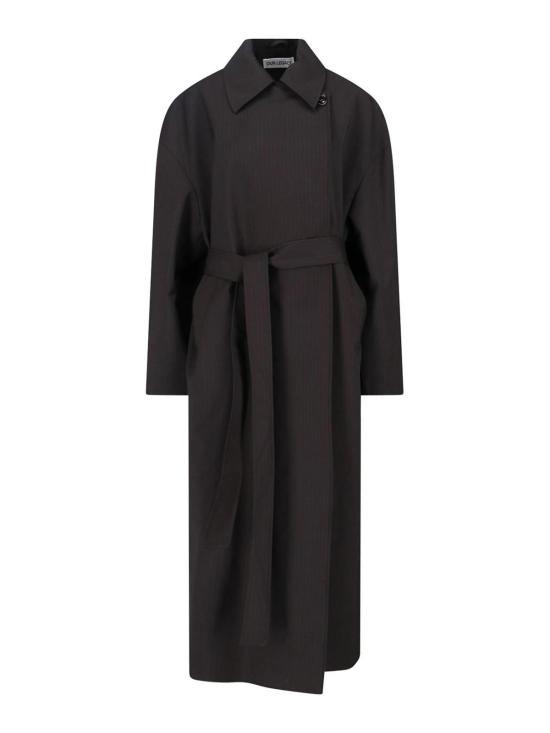 25FW 아워레가시 미디 스커트 W4251CCCHURCHILLSTRIPEMEMBRANEWOOL Black - OUR LEGACY