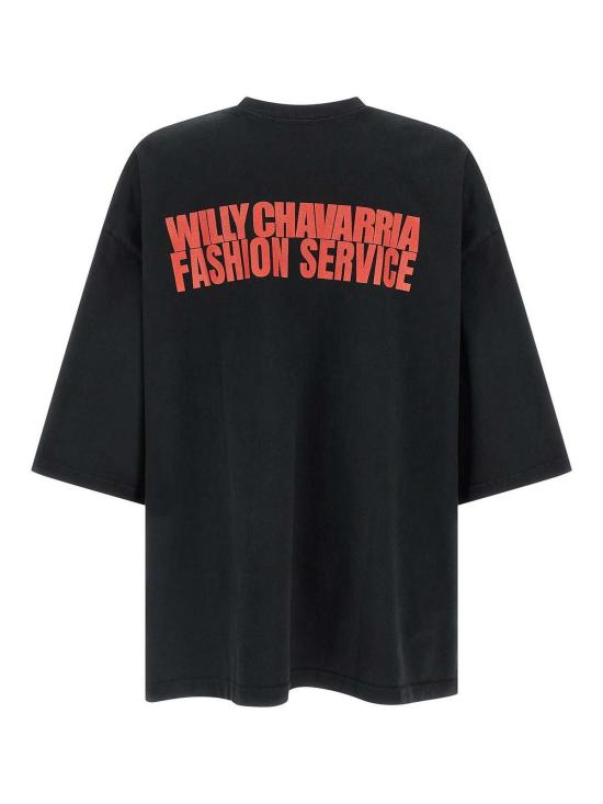 25FW 윌리 차바리아 반팔 티셔츠 WCJSY0143001 Black - WILLY CHAVARRIA