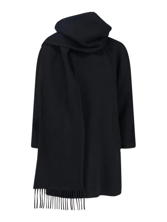 25FW 발렌시아가 프린지 디테일 코트 850604TTU131000 Black