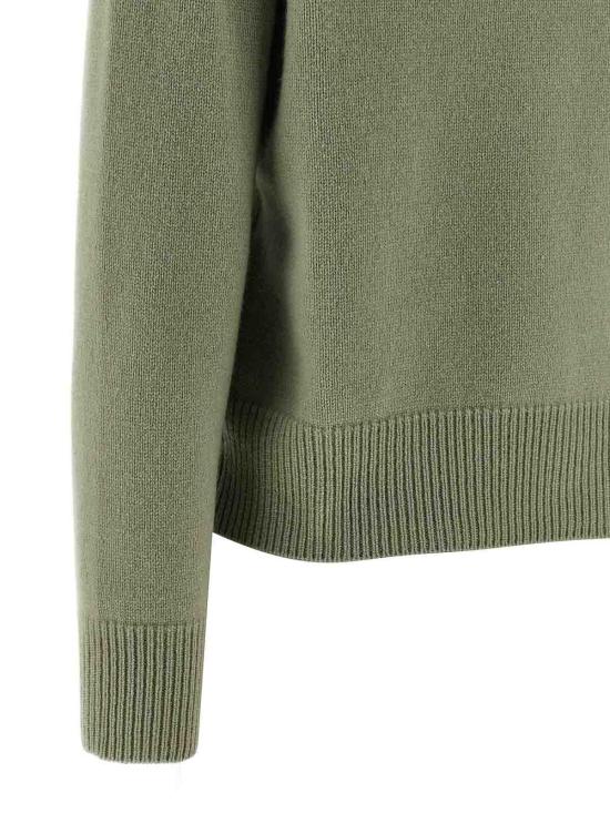 25FW 메종키츠네 폭스 헤드 인타르시아 메리노 스웨터 NW00808KM03290396 Green - MAISON KITSUNE