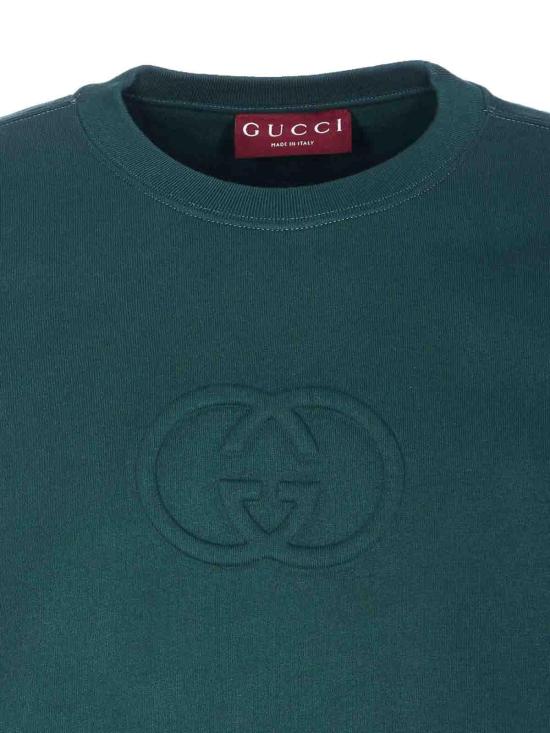  구찌 브러시드 코튼 저지 스웨트셔츠 848737XJHKI3348 Green - GUCCI