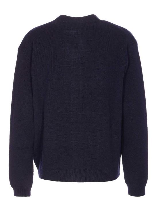 25FW 메종키츠네 폭스 헤드 밀라노 램스울 가디건 PM00510KT11800413 Blue - MAISON KITSUNE