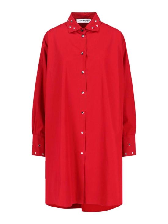 25FW 아워레가시 미디 스커트 W4257FLLIPSTICKREDSUPERPOPLIN Red