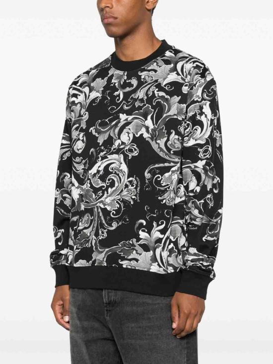 26FW 베르사체 바로코 프린트 스웨트 셔츠 79GAI3R0FS201899 Black - VERSACE
