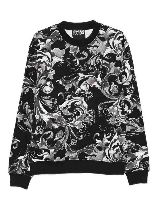 26FW 베르사체 바로코 프린트 스웨트 셔츠 79GAI3R0FS201899 Black