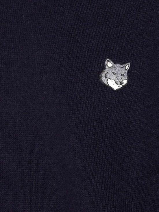 25FW 메종키츠네 폭스 헤드 밀라노 램스울 스웨터 PM00817KT11800413 Blue - MAISON KITSUNE