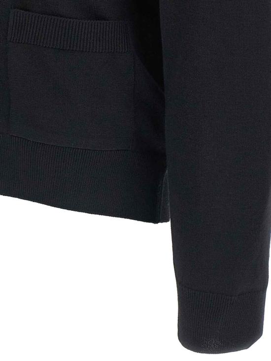  메종키츠네 폭스 헤드 메리노 레귤러 가디건 PM00501KT1181P199 Black - MAISON KITSUNE