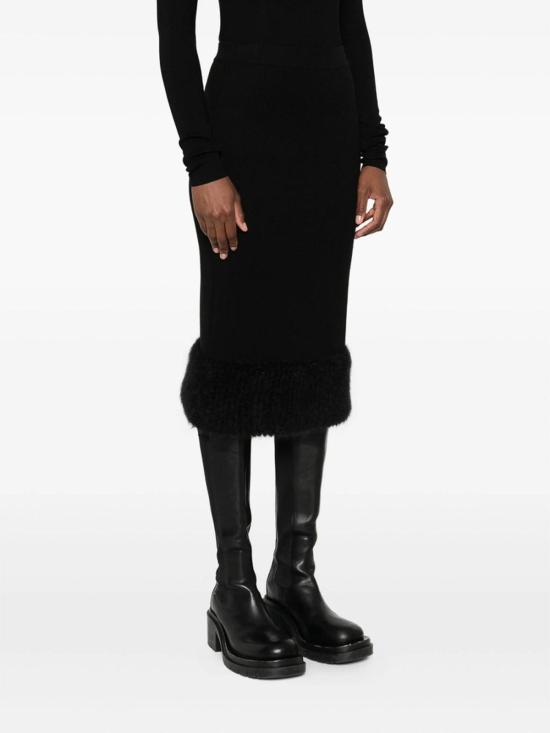  모스키노 미디 스커트 18555011555 Black - MOSCHINO