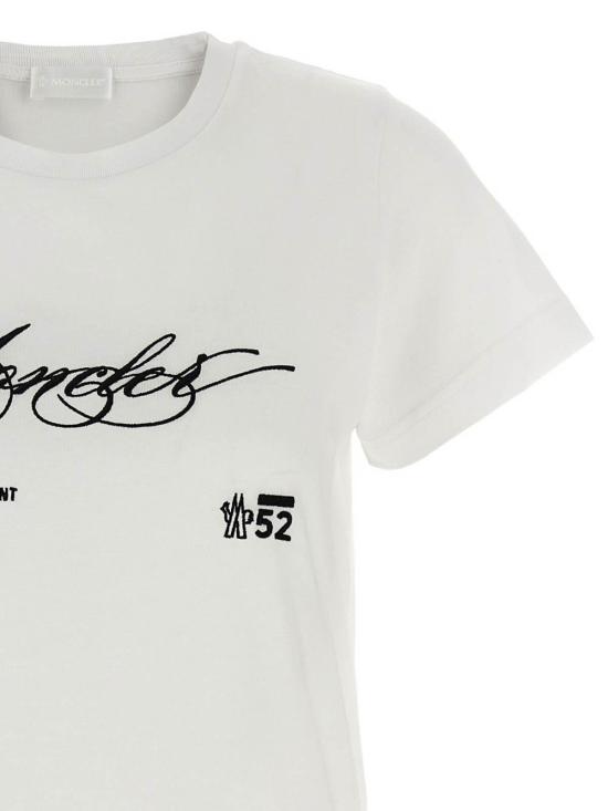  몽클레어 자수 커시브 로고 코튼 티셔츠 K20938C0000589AJS00A White - MONCLER