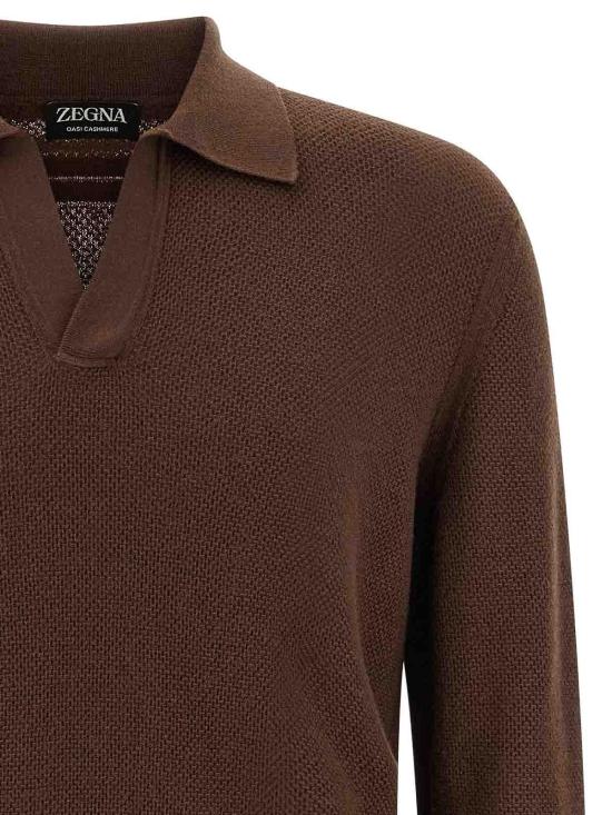  에르메네질도제냐 폴로 티셔츠 UGK93A2131M06001 Brown - ERMENEGILDO ZEGNA