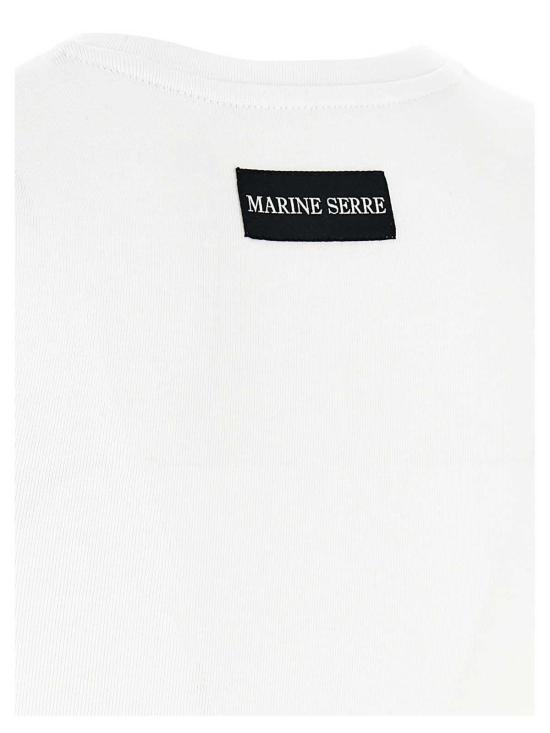 26SS 마린세르 문 로고 저지 베이비핏 티셔츠 WTT012ACJER0008WH10 White - MARINE SERRE